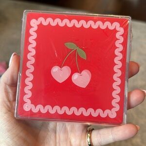 Target Heart Cherries Coasters (4pcs)